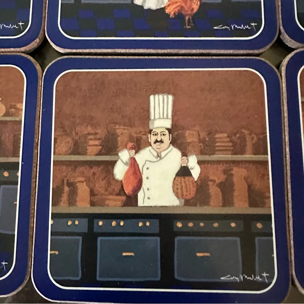 Williams-Sonoma Guy Buffett ‘Les Chefs’ Coaster Set (6)